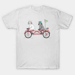 Sheeps on a tandem bike T-Shirt